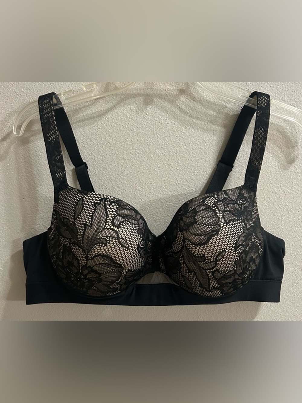 Cacique Lane Bryant Comfort Bliss Lightly Lined Balconette Bra Size 40B Black